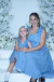 kit mãe e filha Vestido listrado azul