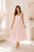 Vestido mãe rosa bebê laçarote branco