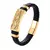 Pulseira Masculina GZTANGZHOU – Couro Legítimo e Aço com Fecho Magnético