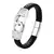 Imagem do Pulseira Masculina GZTANGZHOU – Couro Legítimo e Aço com Fecho Magnético