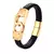 Pulseira Masculina GZTANGZHOU – Couro Legítimo e Aço com Fecho Magnético - clickprimer
