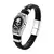 Pulseira Masculina GZTANGZHOU – Couro Legítimo e Aço com Fecho Magnético