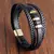 Pulseira Masculina JIAYUPENG – Couro Trançado com Fecho Magnético e Estilo Moderno - comprar online