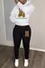 Conjunto Feminino FUXIONGFU – Estilo Casual Outono/Inverno com Estampa Letter & Borboleta