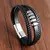Imagem do Pulseira Masculina JIAYUPENG – Couro Trançado com Fecho Magnético e Estilo Moderno