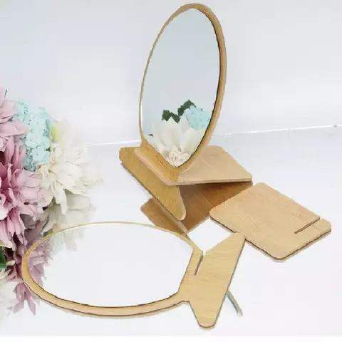 10 Espelhos Oval Redondo De Mesa e Mão Em MDF Maquiagem na internet