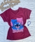 T-Shirt gola V Stitch - Gizz Roze
