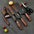 Kit Completo 6 Peças de Cozinha Facas Profissional Cutelo Aço Carbono Descascador Tesoura