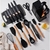 Kit Completo Jogo de Cozinha Luxo 19 Peças Com Tábua em Silicone Espátula Faca Tesoura Utensílios - comprar online
