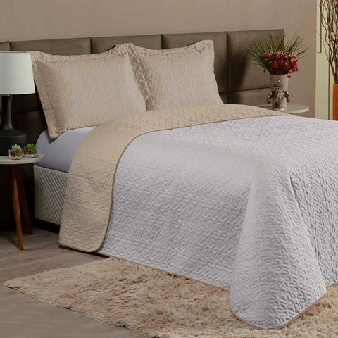 Cobre Leito Queen Clara Dupla Face Marrom Matelado