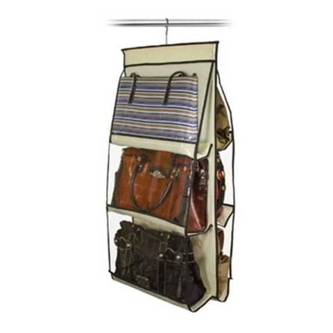 Organizador de Bolsas 6 Nichos Cabide Porta Roupa