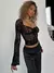 Dulzura renda ver calha mangas compridas rendas até bodycon colheita camiseta s - loja online