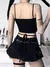 Gótico feminino impressão suspender sem mangas pescoço quadrado fino colheita - comprar online