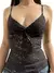 Imagem do Camisolas de espaguete femininas, renda floral, decote em v, sem mangas, sling,