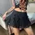 Goth saia rendas até malha aberta costura feminina saias plissadas y2k estétic