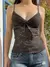 Camisolas de espaguete femininas, renda floral, decote em v, sem mangas, sling, - loja online