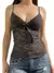Camisolas de espaguete femininas, renda floral, decote em v, sem mangas, sling, - Goth Aesthetic