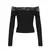 Blusa decote renda - Goth Aesthetic