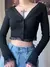 Imagem do Altgoth gótico preto escuro punk sexy rendas retalhos de malha camiseta feminin