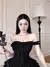 Vestido de penetração Gothic Lolita para menina, Kawaii, ombro fora, sem encos na internet