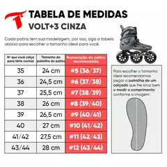 Patins Volt+ 3 Cinza - 110mm ABEC-9 Cromo - loja online