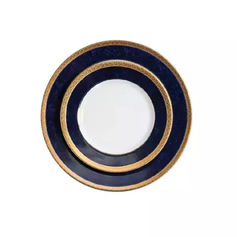 Porcelanas Tsuji 797 Banda Azul y Oro: 24 Piezas