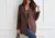 Casaco Elegante Feminino com Abertura Frontal Casaco Urbano Monocromático - comprar online
