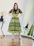 Vestido Midi Bela - Verde/Preto- Tamanho G