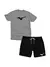 Kit Camiseta Masculina+Short tecTel Esportes Academia Mizun Treino 100% Algodão Camisa Gola Redonda Malha Fresca Short Secagem Rápida Estampa Emborrachada Envio Imediato Full