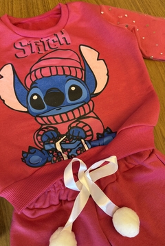 Conjunto Infantil Moletom Stitch - Com Detalhes Brilhantes nas Mangas! - Turminha da Antonella
