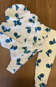 Pijama Infantil Flanelado com Estampa de Dinossauro