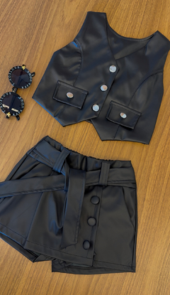 Shorts Saia infantil em couro - loja online