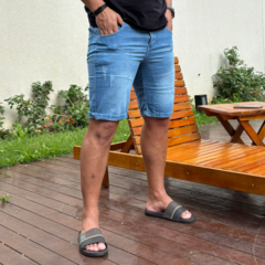 Bermuda Jeans Masculina Azul Médio Puído - Short Jeans Premium | Promoção Outlet na internet