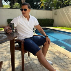 Bermuda Masculina Jeans AZUL Puído e Elastano Estica Confortável - Short Jeans Masculino - Lions - Calça e Bermuda Jeans Masculina de Qualidade Direto da Fábrica - LIONS JEANS