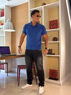 Calça Jeans Masculina Slim Preta Com Puído e Used - Jeans Masculino Direto da Fábrica - Tecido Leve - loja online