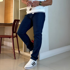 Calça Masculina Jeans AZUL ESCURO SLIM FIT Confortável - ORIGINAL - ENVIO IMEDIATO