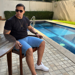 Bermuda Masculina Lycra Jeans Azul Clara - Short Masculino | Marca Lions Jeans Original - comprar online