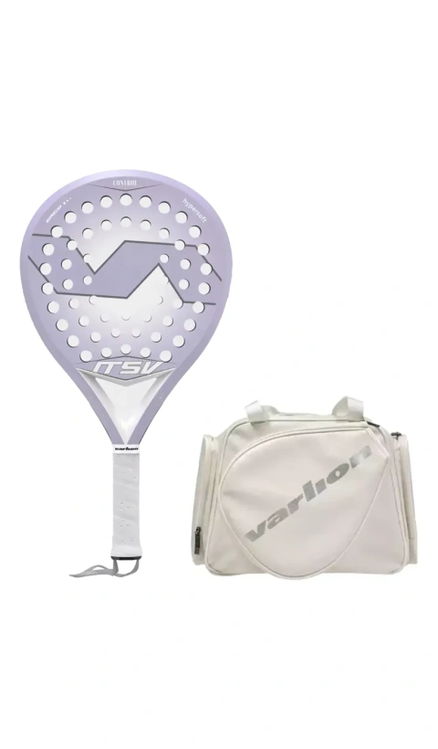Combo Padel Varlion Lw 8.8 Orquidea y Bolso Retro Woman Blanco