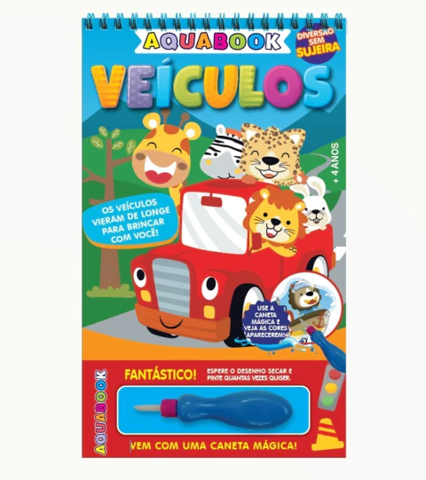 Livro Para Colorir Com Água Aqua Book - Escolha Seu Tema - On Line