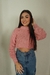 Tricô Gola Alta Rosa Bebê