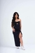 Vestido Fenda Franzida Longo