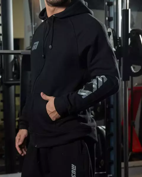 Campera algodón frisado negra - comprar online