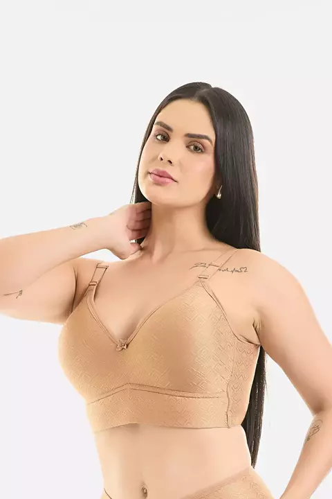 Sutiã Triângulo Com Bojo Conforto e Base Larga Com Estampa Atemporal - comprar online