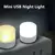 Imagem do 1-10 pçs mini usb luz noturna branco quente proteção para os olhos livro luz