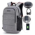 Mochila Antirrobo De Viaje Porta Notebook Con Candado Gris en internet