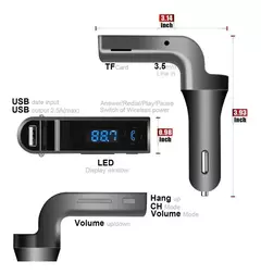 Transmisor Fm Reproductor Digital Carg7 Bluetooth Usb Sd 12v - Tecnocell Tostado