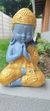 Buda Sidarta Azul Dourado – Elegância e Espiritualidade para seu Ambiente - comprar online