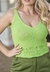 Blusa Feminina Cropped Tricot Rendado