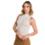 Blusa Regata Feminina Moda Tricot Tramas em Trança Gola Alta