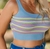 Top Tricot Cropped Alcinha Listrado Blusas Femininas Verão na internet